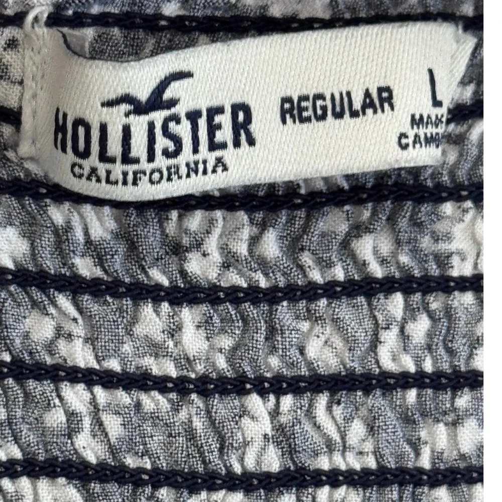 Hollister Puffed Sleeve Midi Dress‎ Milkmaid Babydoll Women's L Smocked Coquette